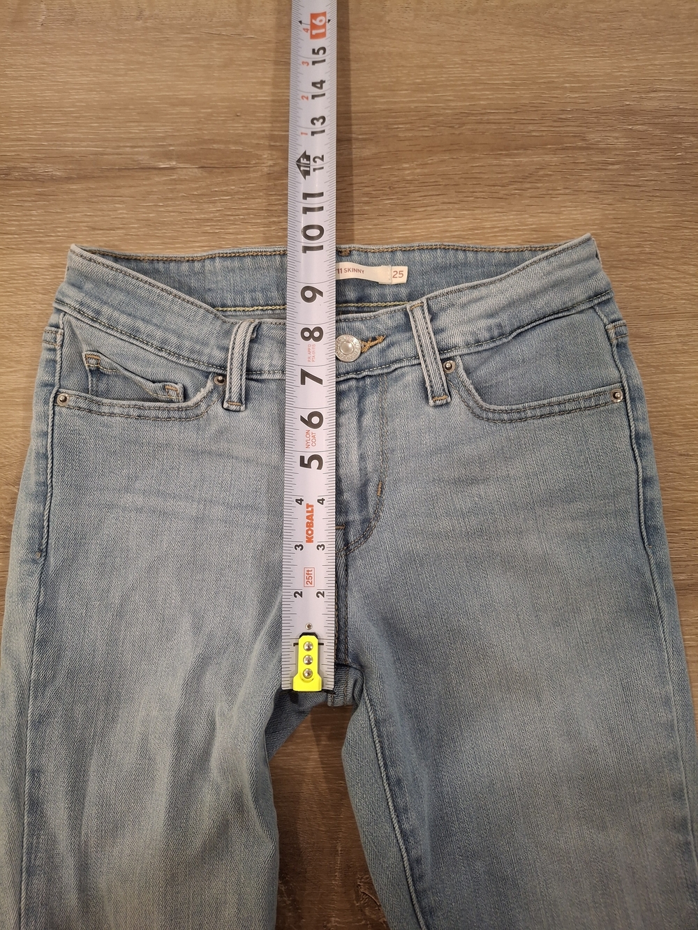 Levi's 711 Skinny Jeans Women's W25 L28 Light Wash Blue Denim - Picture 10 of 14